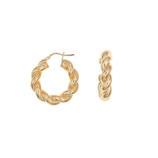 Spiral Swirl Gold Hoop Earrings