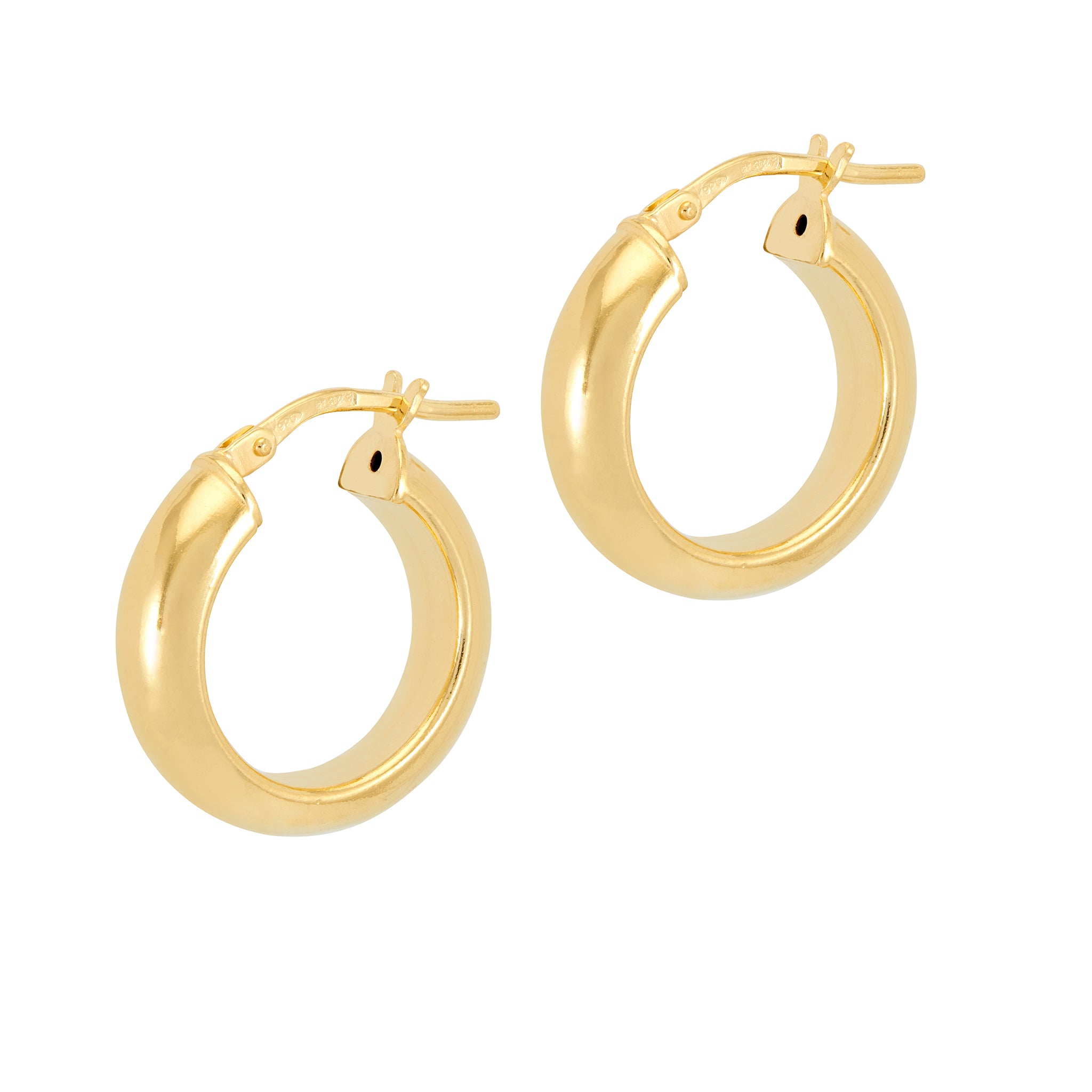 Small Shiny CUrved Gold hoop earrings