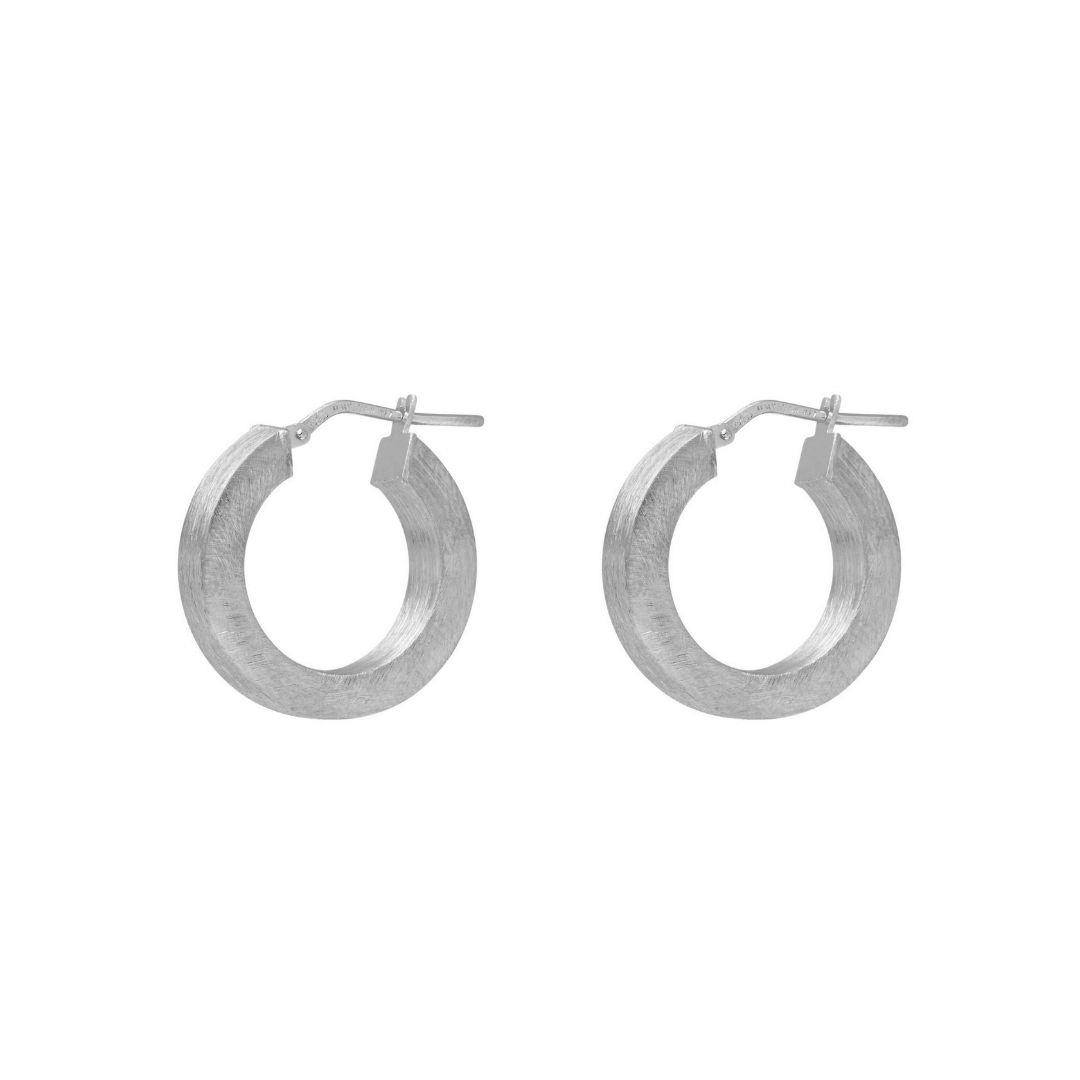 Matte Squared-Edge Hoops - Gold