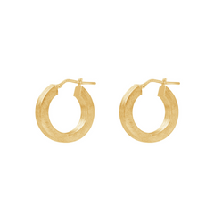 matte, gold, squared edged hoop earrings