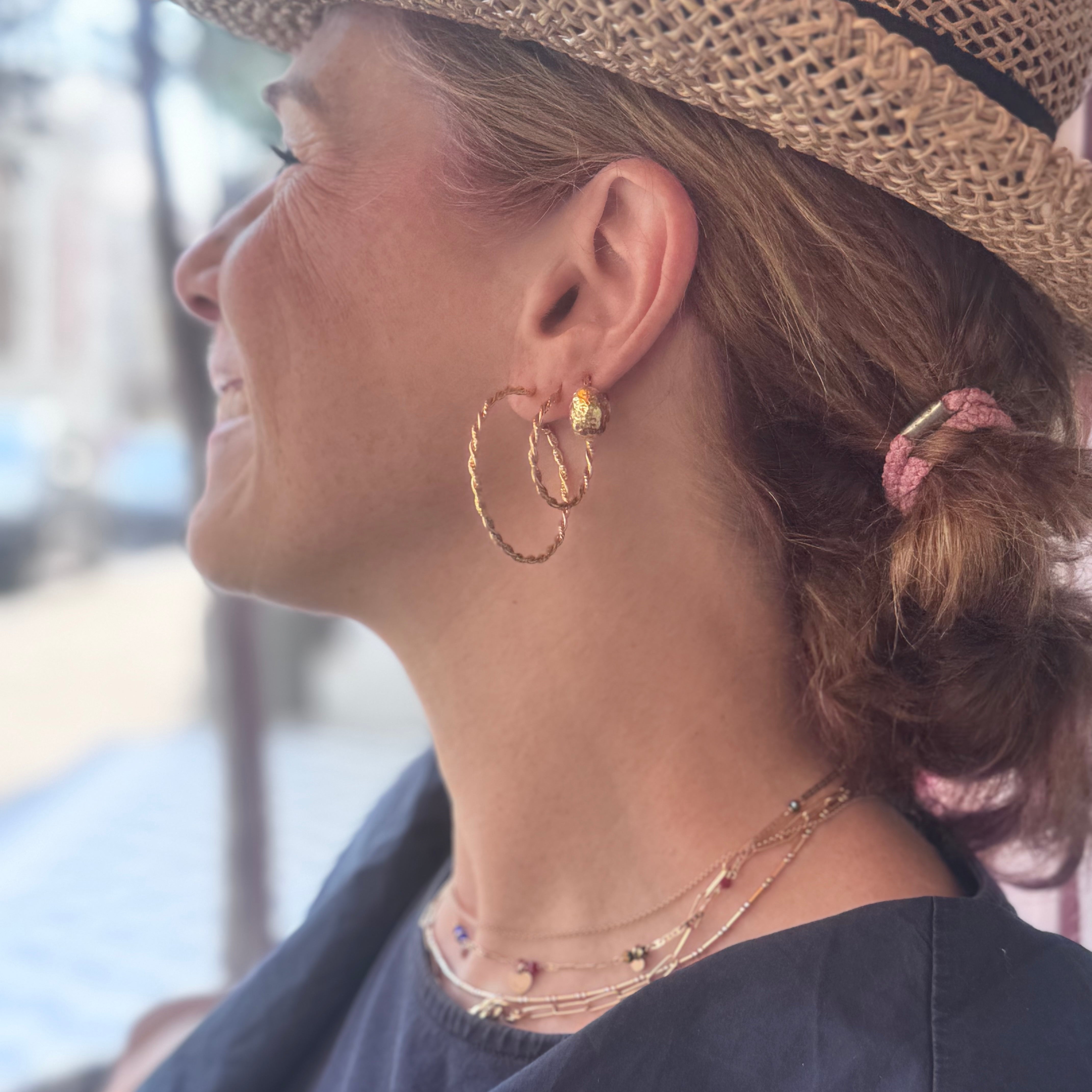 Siena Twist Small Gold Hoop Earrings