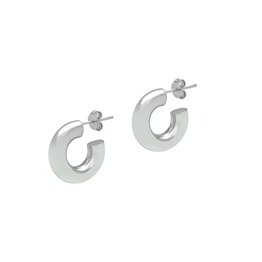 Bold Hoop Earrings - Silver