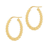 Oval Bubble Flat Hoop Earrings - Gold