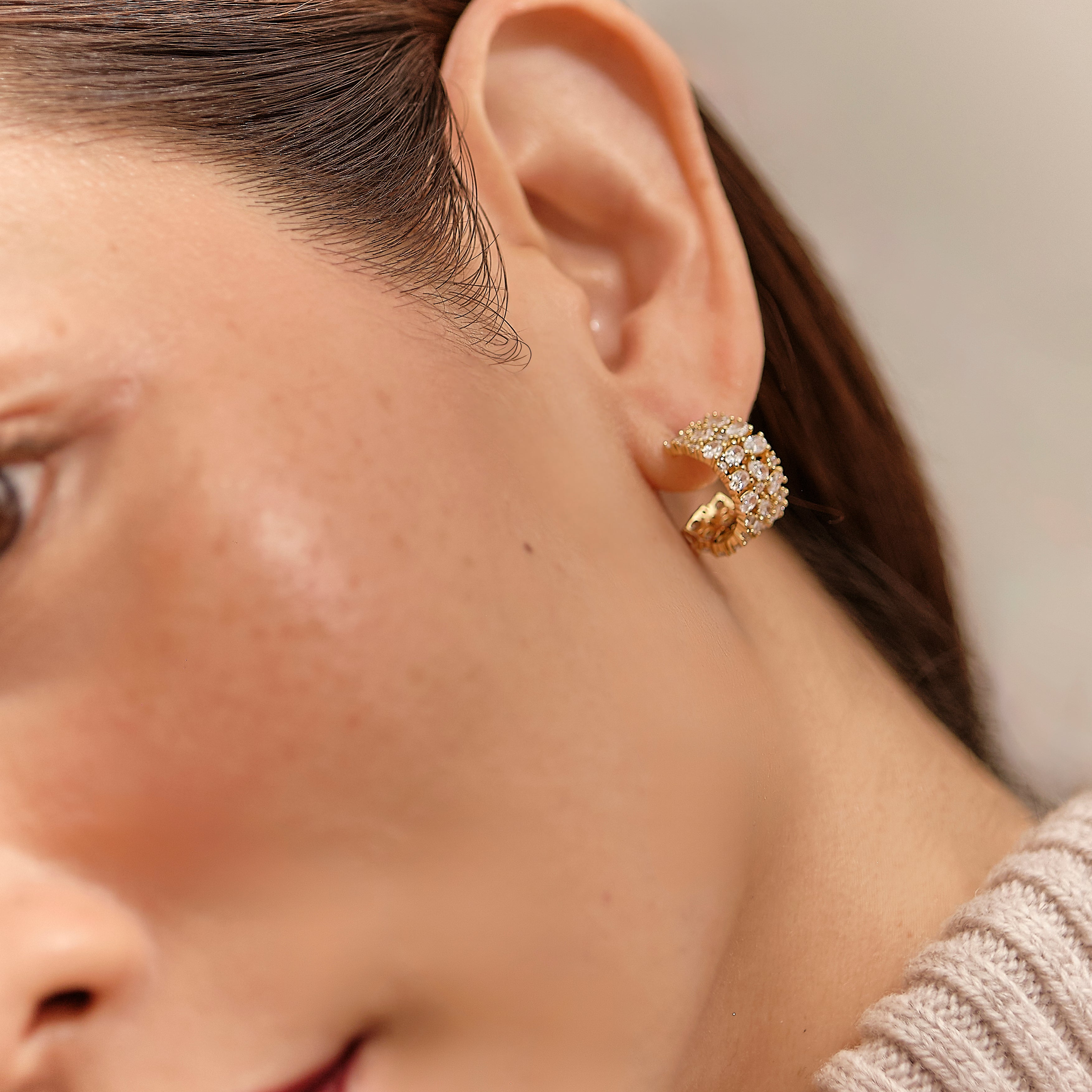 GOld cz hoops