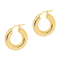 Bold, chunky gold hoop earrings
