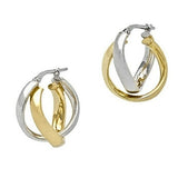 Criss Cross Hoop Earrings - Gold & Silver - Extra Small - 18 mm - The Hoop Station 