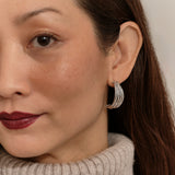Demi Deluxe - Silver Half Hoop Earrings