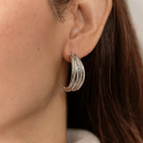 Demi Deluxe - Silver Half Hoop Earrings