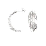 Demi Deluxe - Silver Half Hoop Earrings