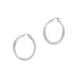 Silver Sparkly Hoop Earrings