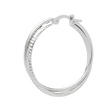 Silver Sparkly Hoop Earrings