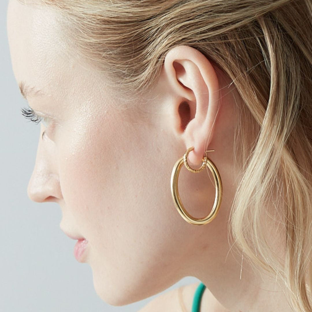 Everyday Oval Gold Hoop Earrings