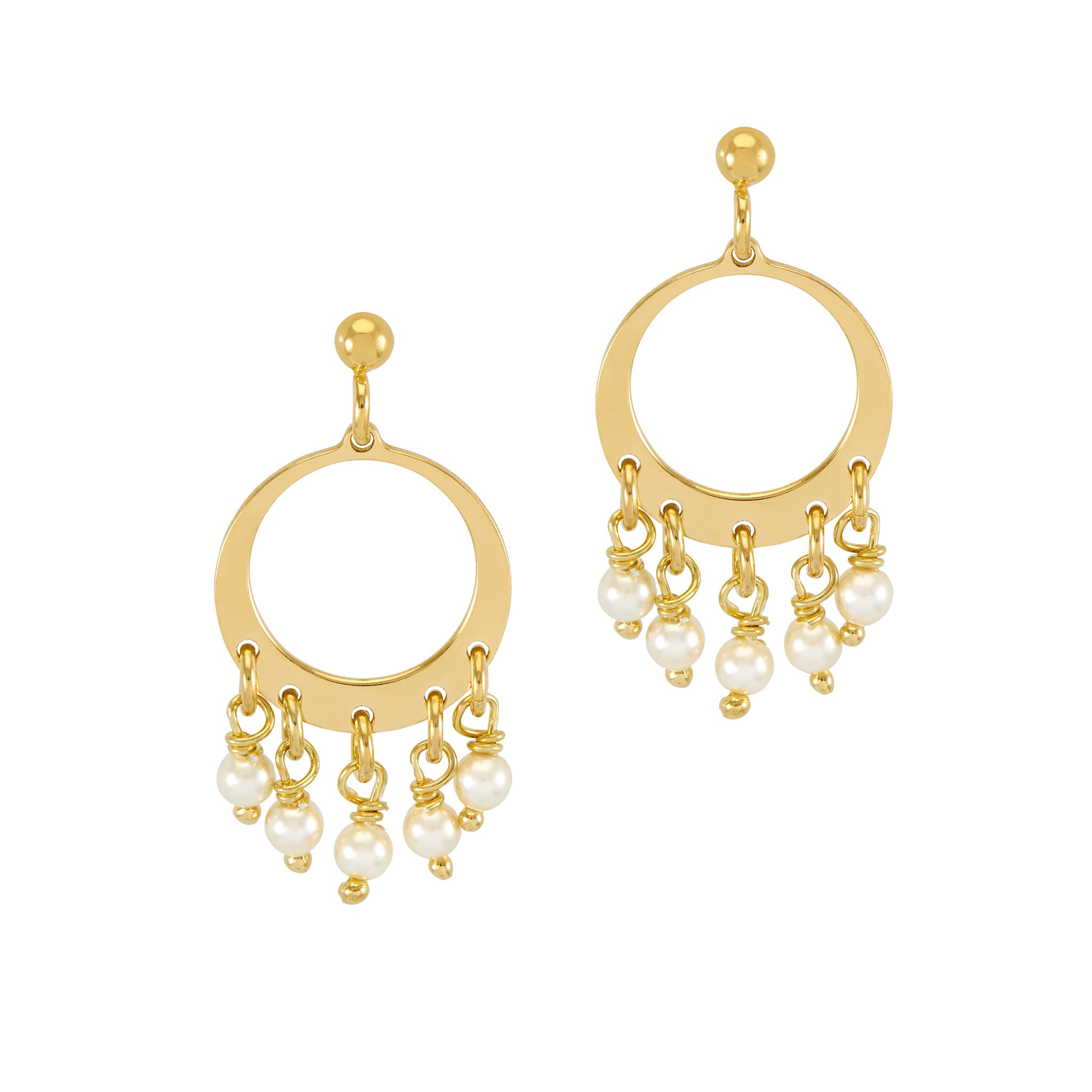 Pearl earrings gold