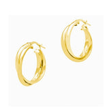 Double Hoop Earrings - Gold - Extra Small - 22 mm
