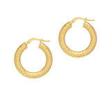 Rustic Textured Hoop Earrings - Gold - Small - 22 mm
