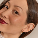 Pearl huggie hoops