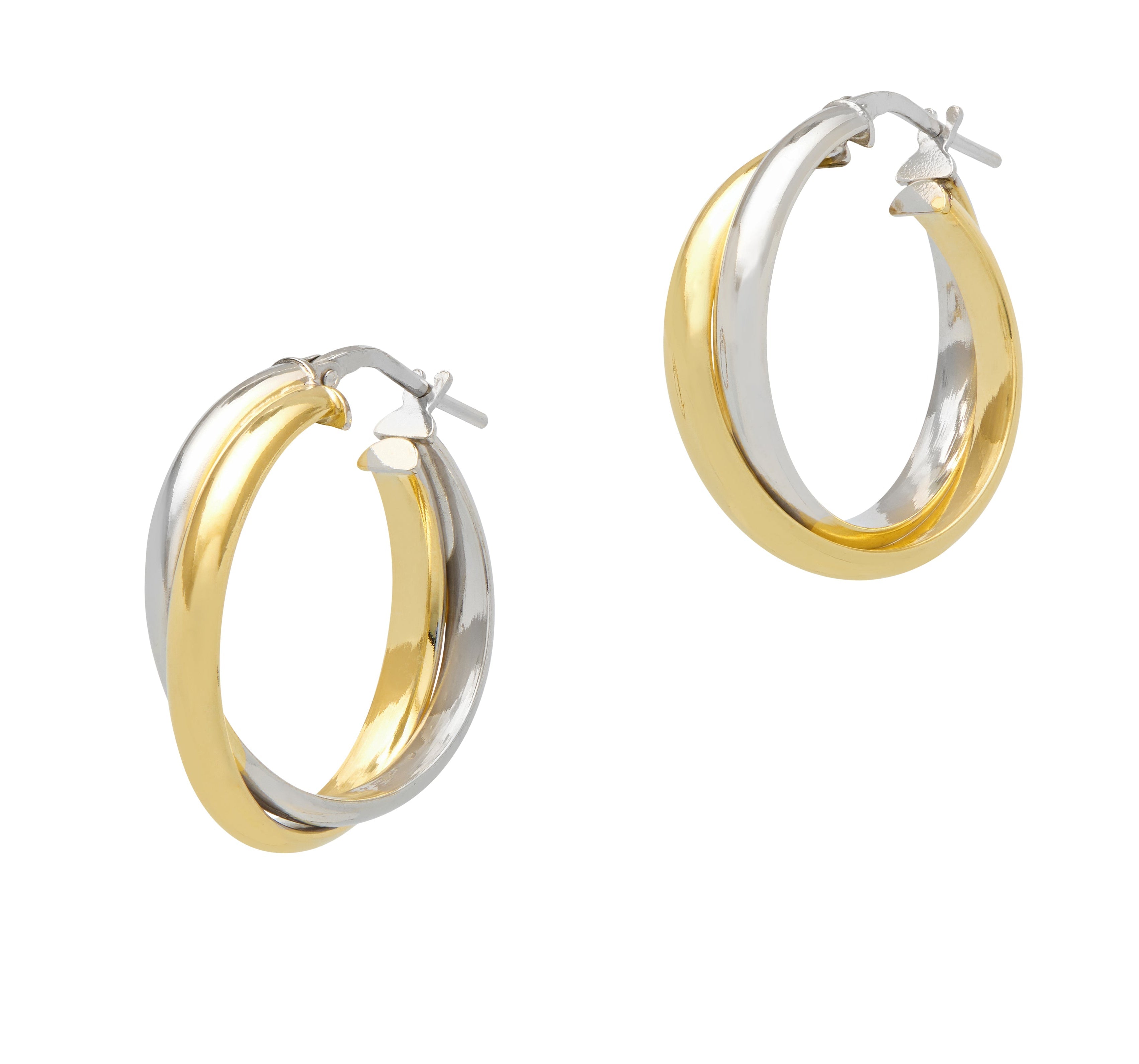 Gold & Silver Double Hoop Earrings