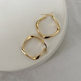 Square Hoop Earrings - Gold - 32 mm