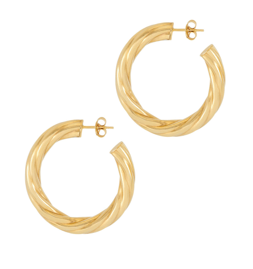 Gold Twist Chunky Hoops