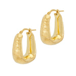 Gold Oval Hoop Earrings