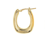 Oval Hoop Earrings - Gold