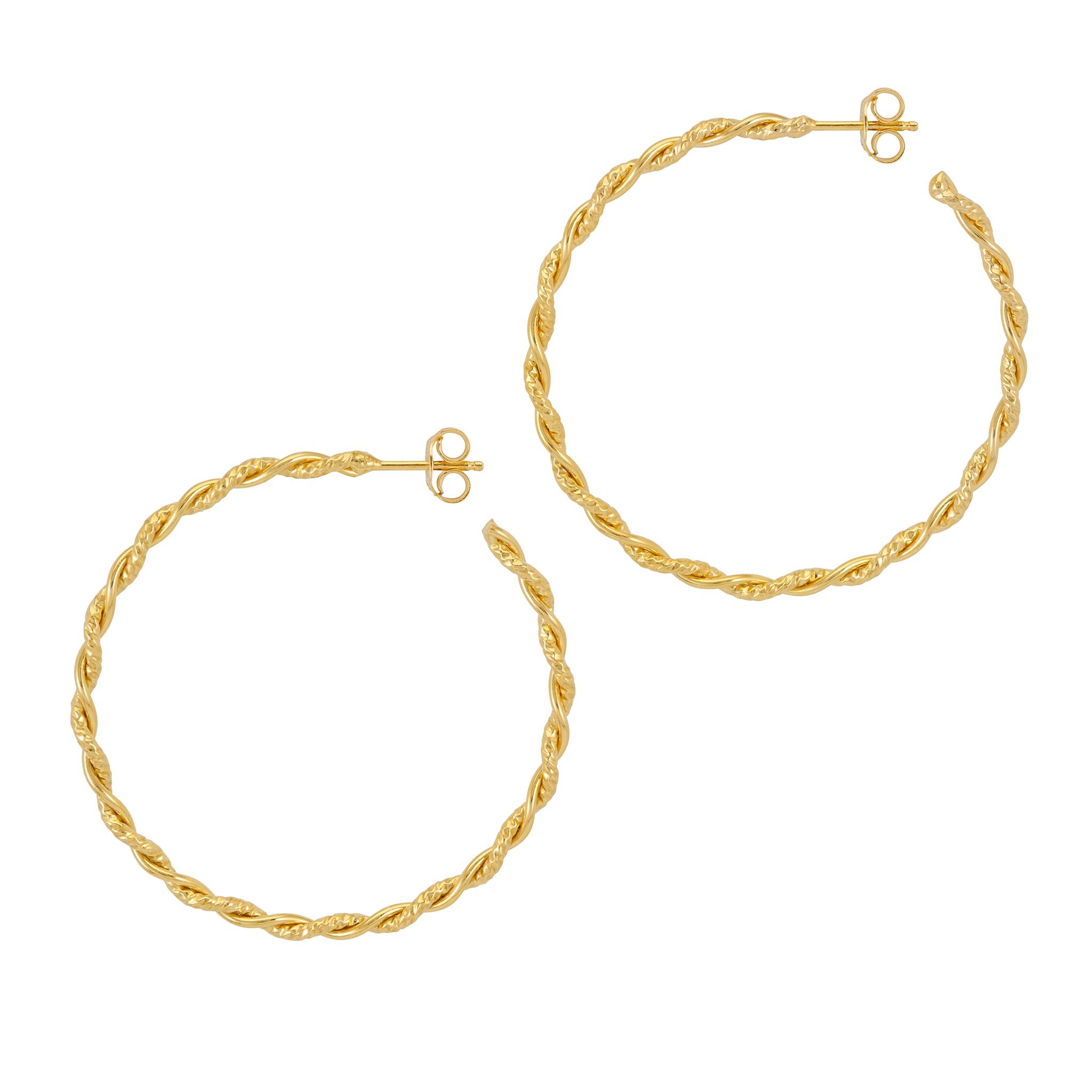 Siena Gold Twist Large Luxury Hoop Earrings