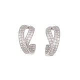 Luxury Wave Sparkly Interlocking Hoops