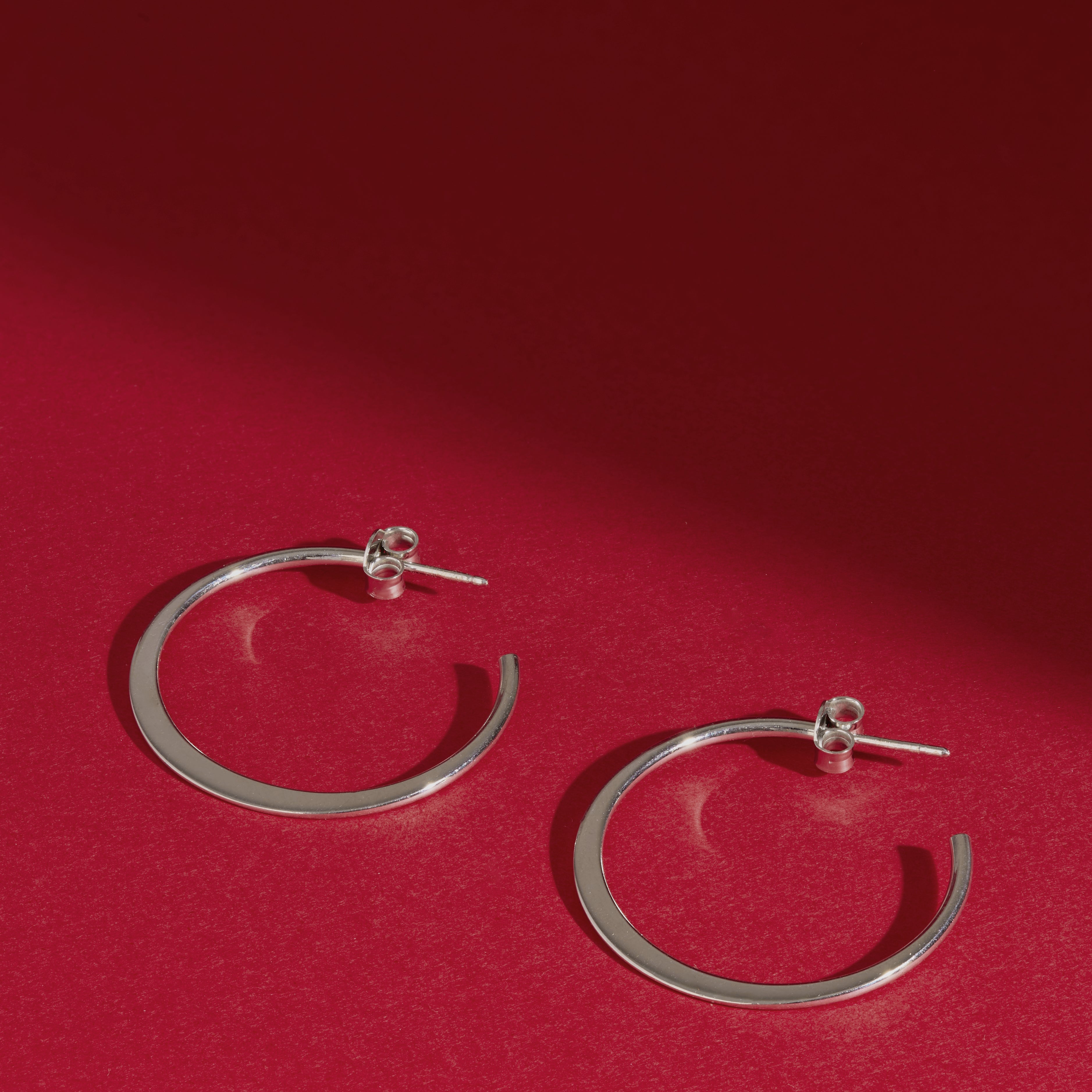 Luxury Silver Hoop Earrings 