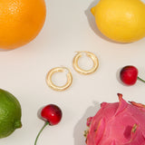 Matte 'Donut' Satin Hoop earrings - Gold