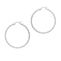 40 mm Silver Hoop Earrings