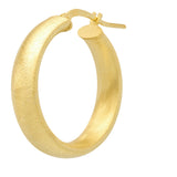 GOLD MATTE SATIN HOOP EARRINGS