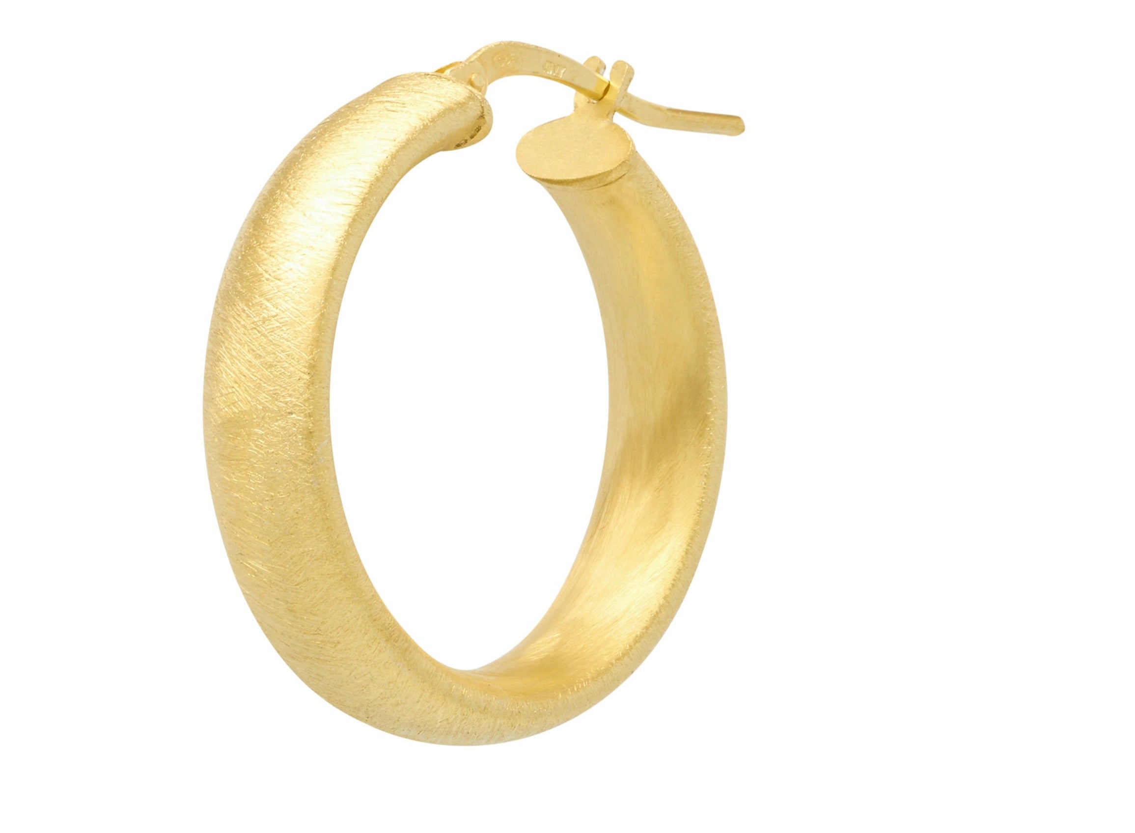 GOLD MATTE SATIN HOOP EARRINGS