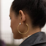 Pearl Hoop Earrings Gold