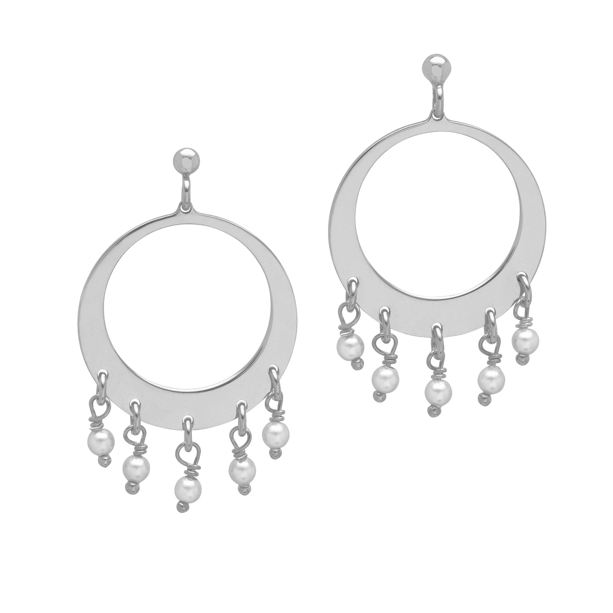 Freshwater Pearl Drop Earrings - Silver