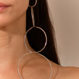 Oversized XXL Sparkly "Roma" Hoop Earrings - Silver