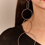Sparkly Diamond-CutRoma Hoop Earrings - Large - Rose gold
