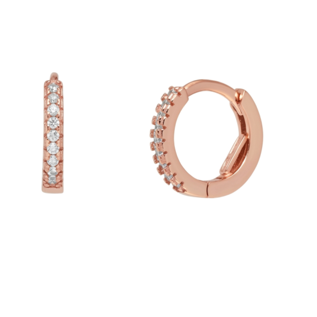 rose gold huggie hoops