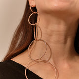 Sparkly Diamond-CutRoma Hoop Earrings - Large - Rose gold