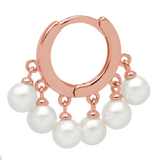 Freshwater Pearl Huggies - Rose gold