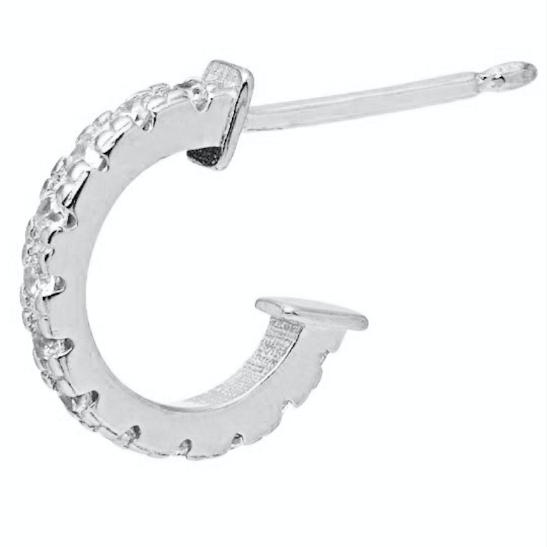 Venezia Sparkle Huggies - Silver - THE HOOP STATION