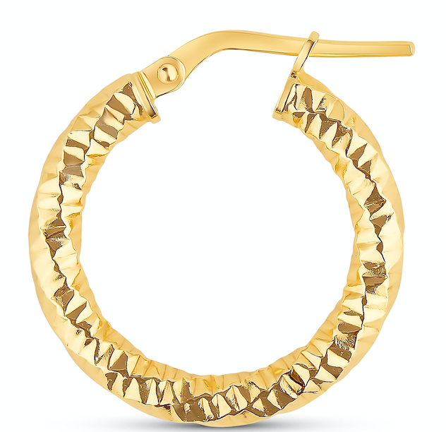 Sparkly Gold Twist Hoops