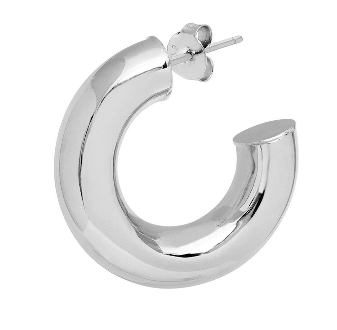 Chunky Hoops Silver - Large - THE HOOP STATION