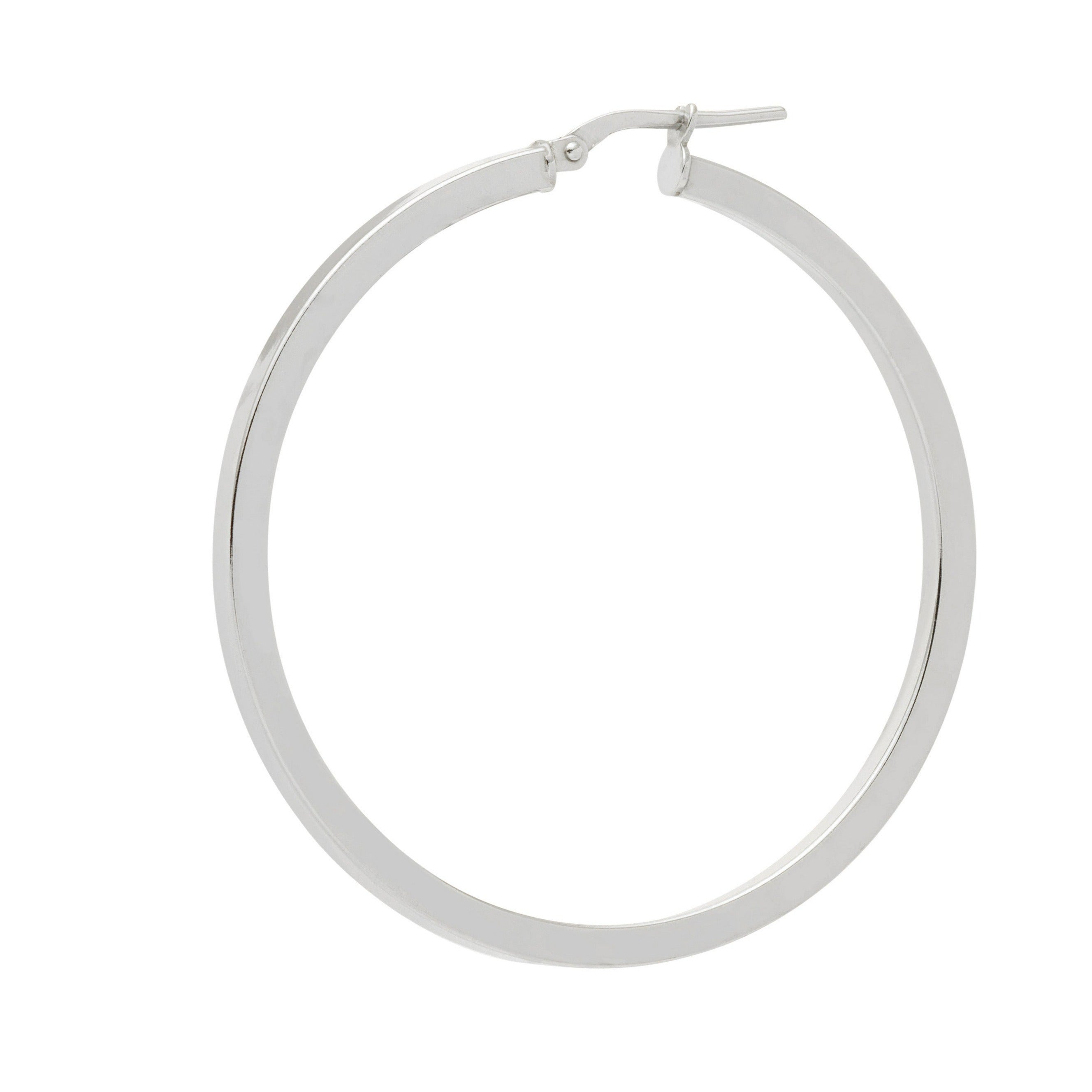 Shiny Skinny Large Silver hoops