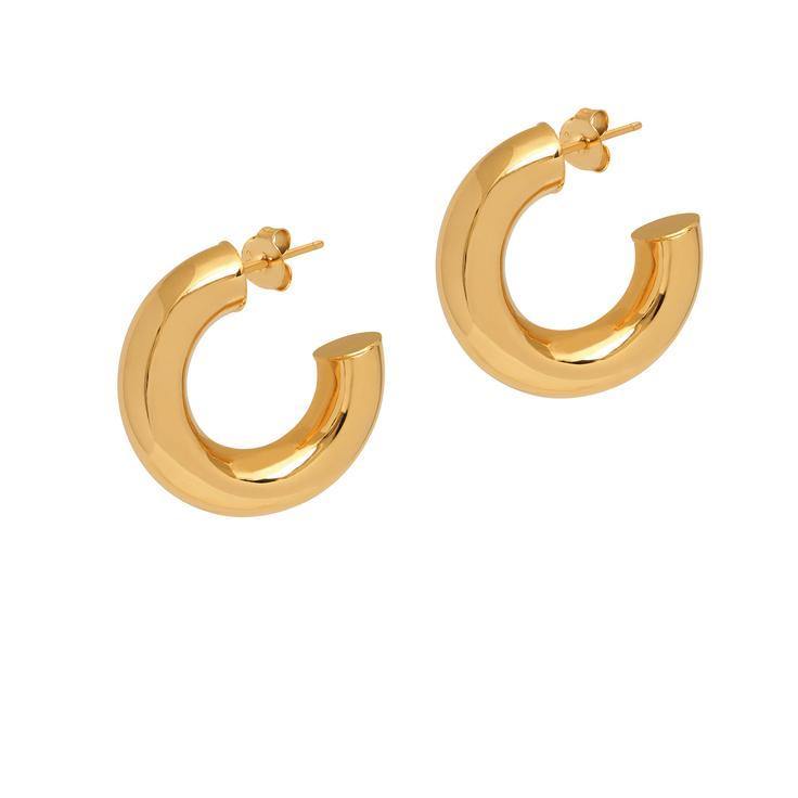 Gold-plated, luxury hoop earrings