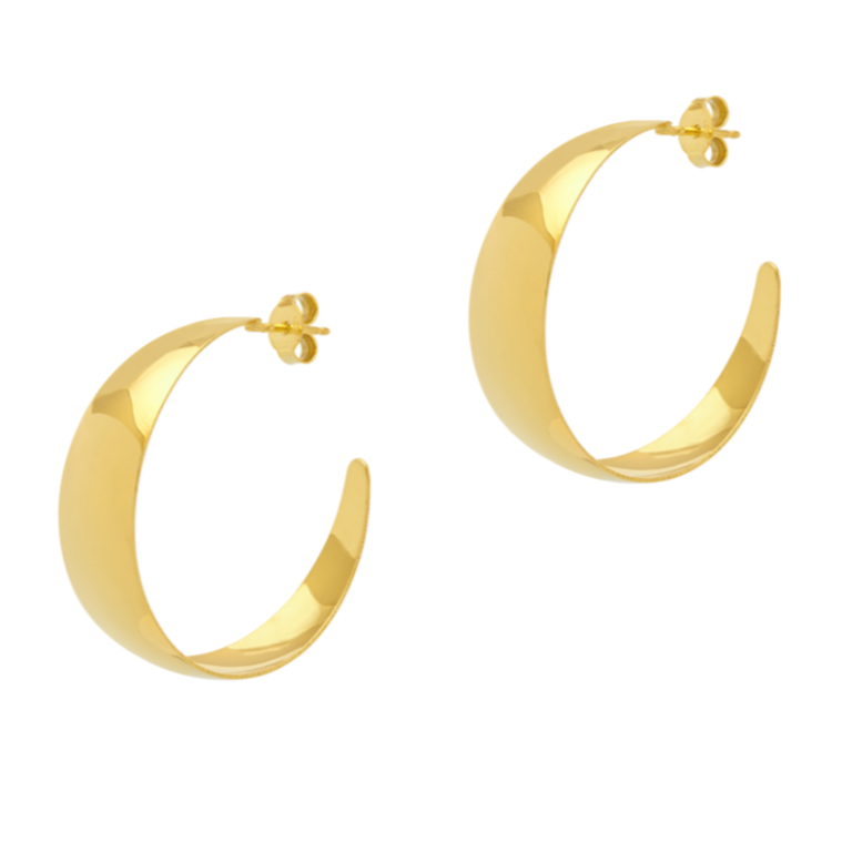 Shiny Gold Graduated Hoops