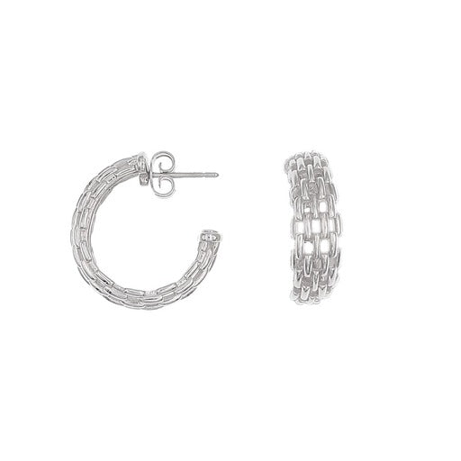 luxury textured mesh hoop earrings