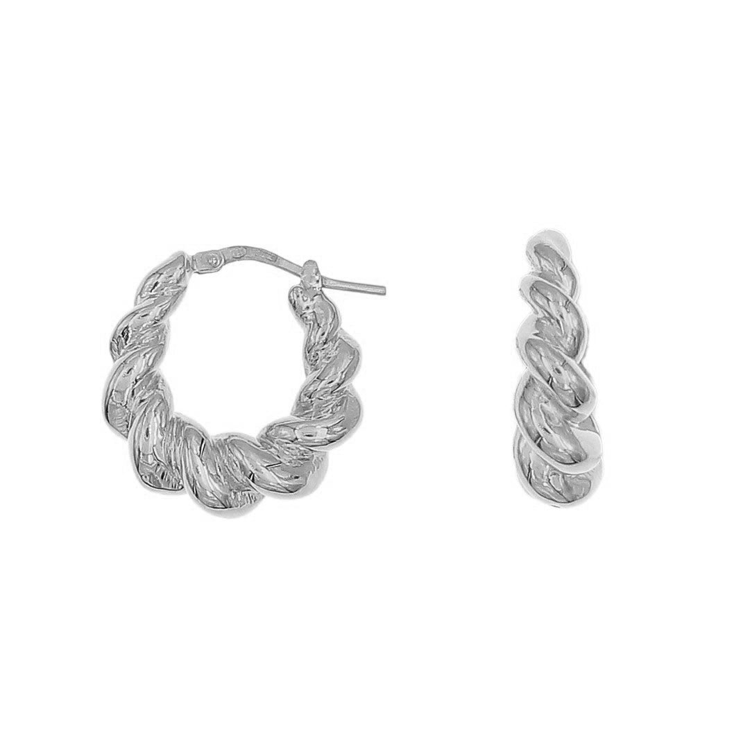 swirl hoop earrings silver