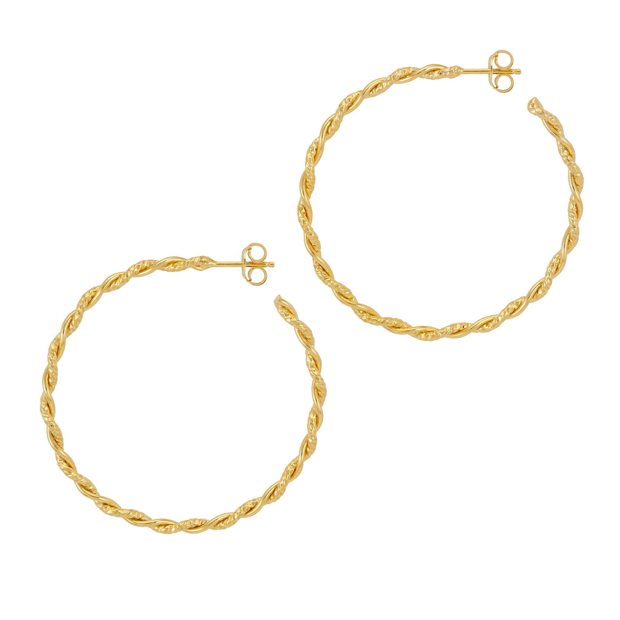 Twist Gold Hoop Earrings