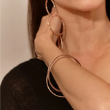 Oversized, Sparkly Hoop Earrings – Gold - 65 mm, 75 mm