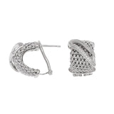 Textured 'Woven' Earrings - Silver